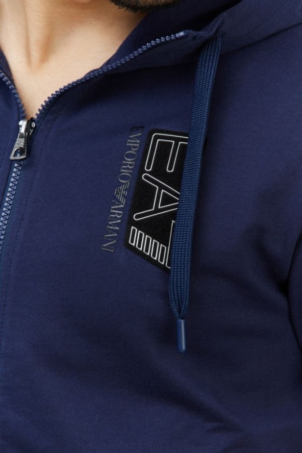EA7 Granatowa bluza męska z wymiennym logo