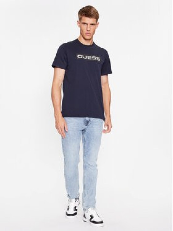 Guess T-Shirt M3BI80 K9RM1 Granatowy Regular Fit