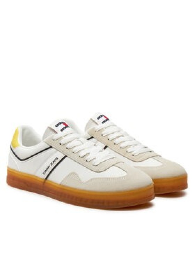 Tommy Jeans Sneakersy Tjm Leather Retro Cupsole EM0EM01414 Écru