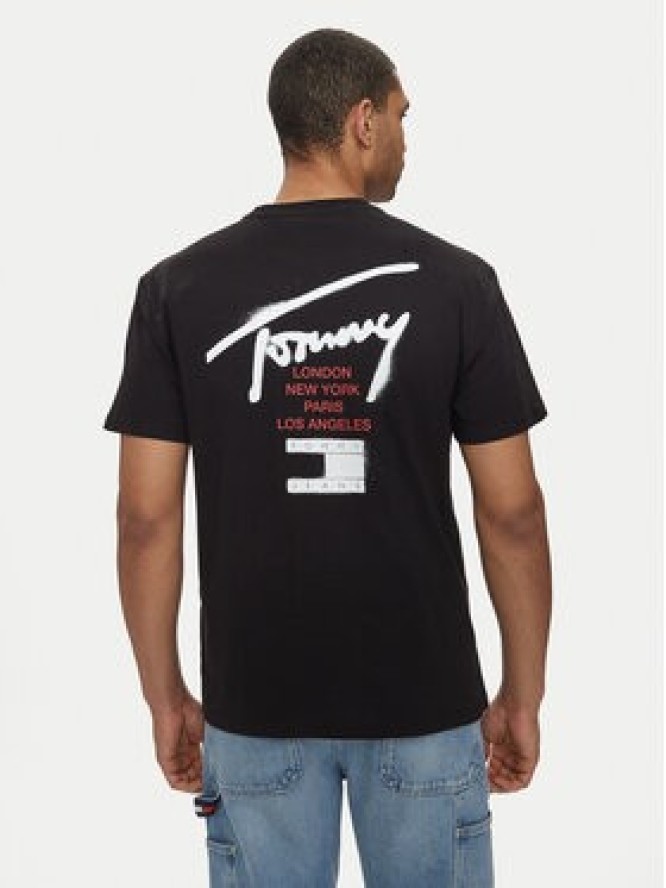 Tommy Jeans T-Shirt Graffiti Sig DM0DM18529 Czarny Regular Fit