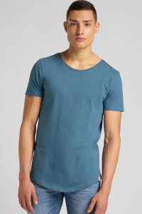 MĘSKI T-SHIRT LEE ELONGATED TEE TEAL L62JEPQO