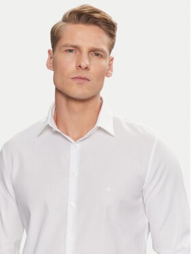 Calvin Klein Koszula Non Iron Tonal Strct Slim Shirt K10K113848 Biały Regular Fit