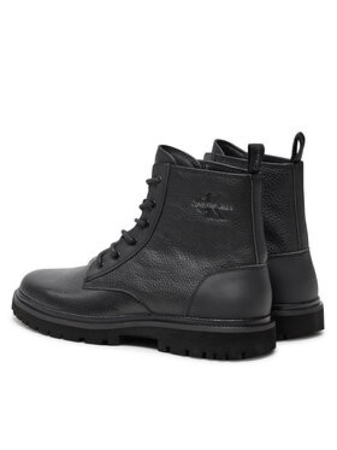 Calvin Klein Kozaki Eva Mid Laceup Boot Lth YM0YM00751 Czarny