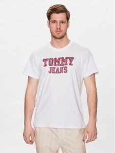 Tommy Jeans T-Shirt Essential DM0DM16405 Biały Regular Fit