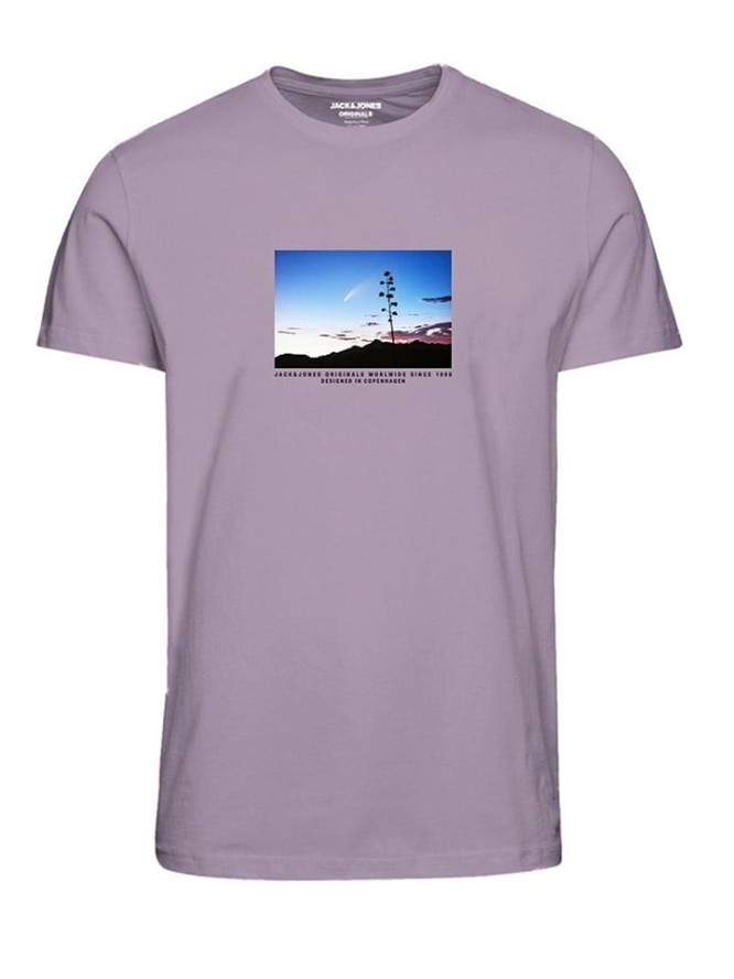 Jack & Jones Koszulka "Marbella" w kolorze fioletowym rozmiar: XL