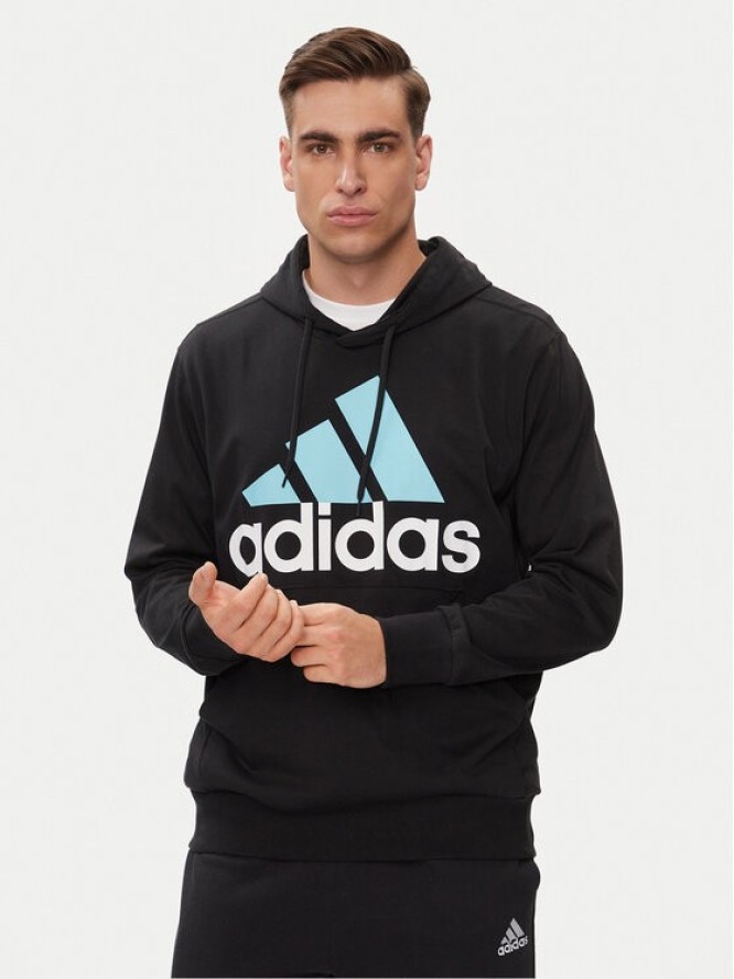 adidas Bluza Essentials Logo Hoodie IJ8574 Czarny Regular Fit