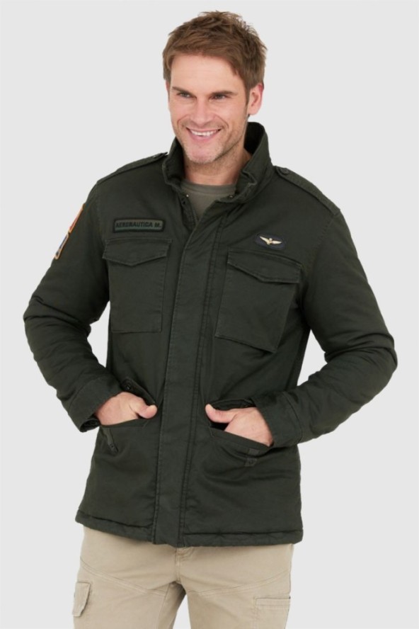 AERONAUTICA MILITARE Zielona kurtka męska parka