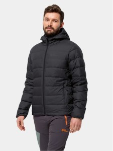 Jack Wolfskin Kurtka puchowa Ather Down Hoody 1207671 Czarny Regular Fit