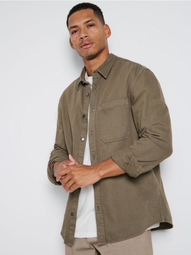 Koszula regular - khaki