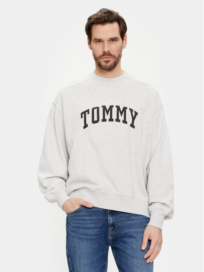 Tommy Jeans Bluza Varsity DM0DM18386 Szary Boxy Fit