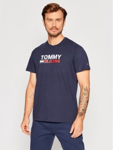 Tommy Jeans T-Shirt Corp Logo DM0DM15379 Granatowy Regular Fit