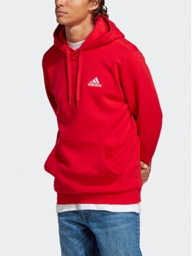 adidas Bluza Essentials Fleece Hoodie H47018 Czerwony Regular Fit