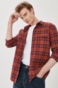 LEE REGULAR SHIRT RED OCHRE L69HCAOE