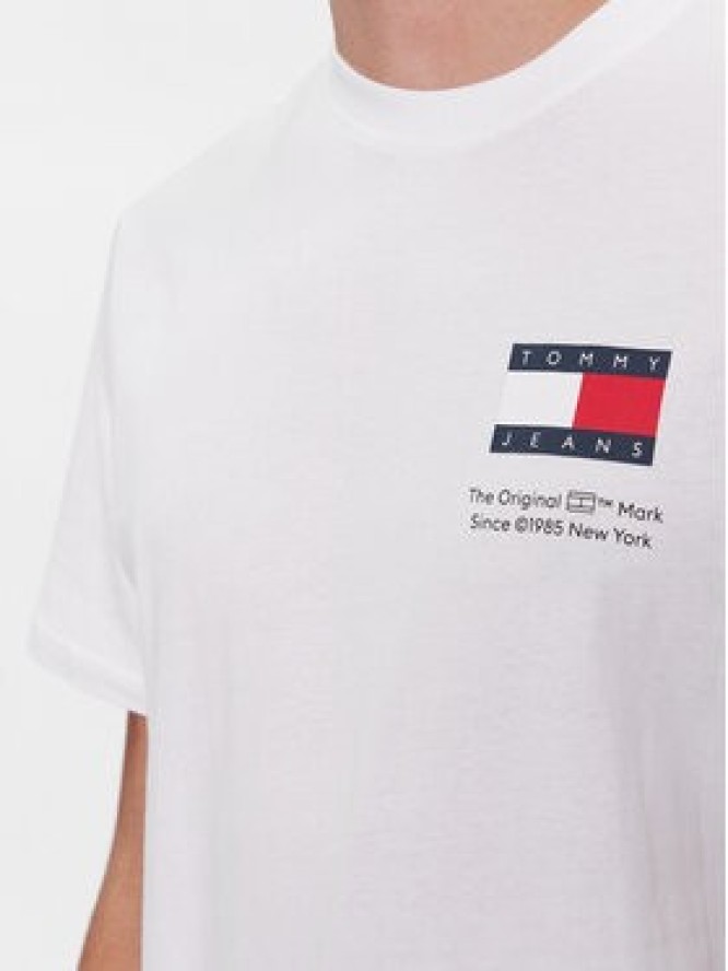 Tommy Jeans T-Shirt Essential Flag DM0DM18263 Biały Slim Fit