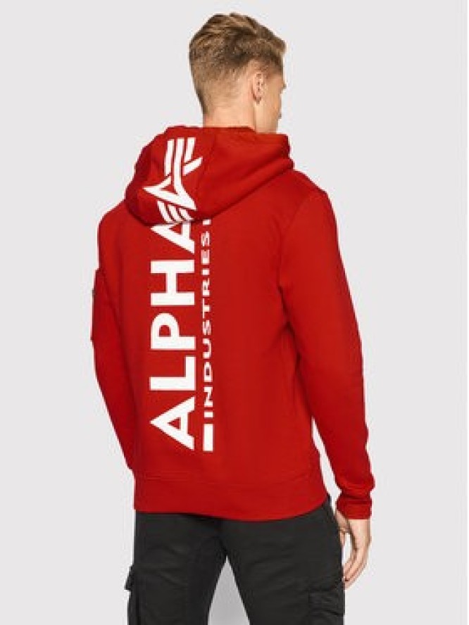 Alpha Industries Bluza Back Print 178318 Czerwony Regular Fit