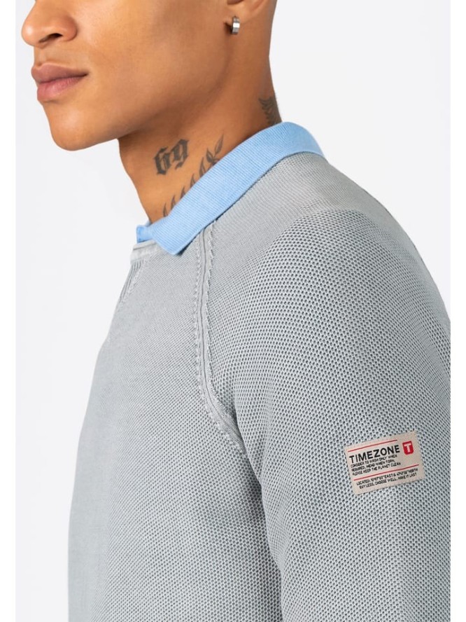 Timezone Sweter w kolorze szarym rozmiar: L
