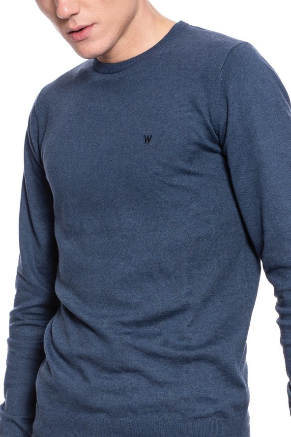 WRANGLER CREWNECK MĘSKI SWETER KLASYCZNY KNIT NAVY W8A02P114