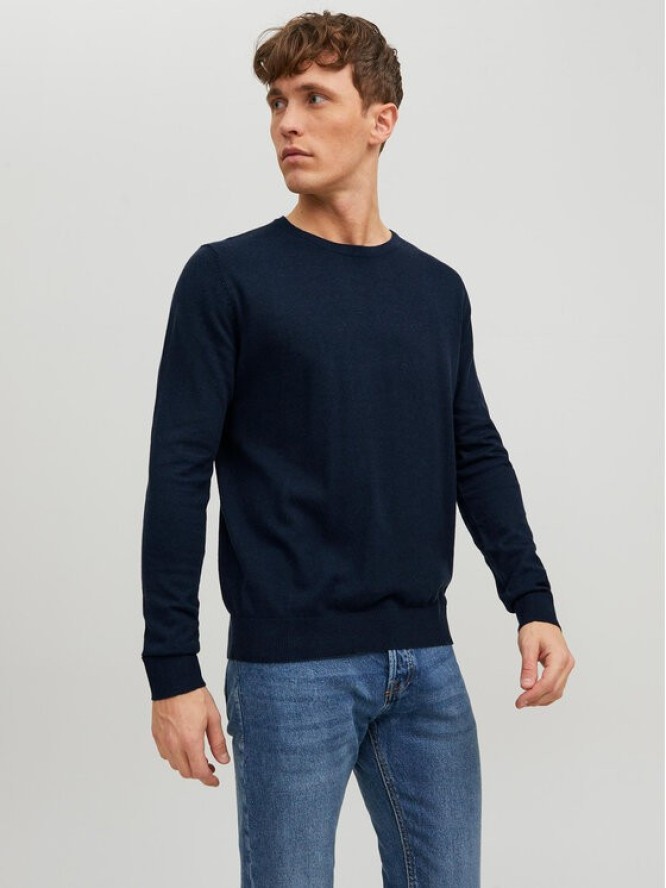 Jack&Jones Sweter Emil 12208364 Granatowy Regular Fit