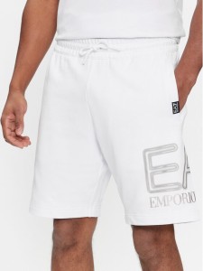 EA7 Emporio Armani Szorty sportowe 3DPS76 PJSHZ 1100 Biały Regular Fit