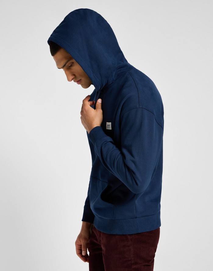 LEE WW HOODIE MĘSKA BLUZA Z KAPTUREM NIEROZPINANA INKY BLUE 112355612 LM02008543