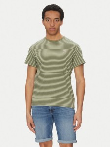 Tommy Jeans T-Shirt DM0DM20377 Zielony Slim Fit