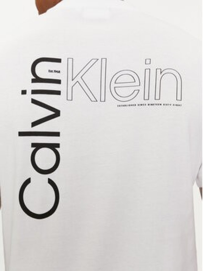 Calvin Klein T-Shirt Angled Back Logo K10K112495 Biały Regular Fit