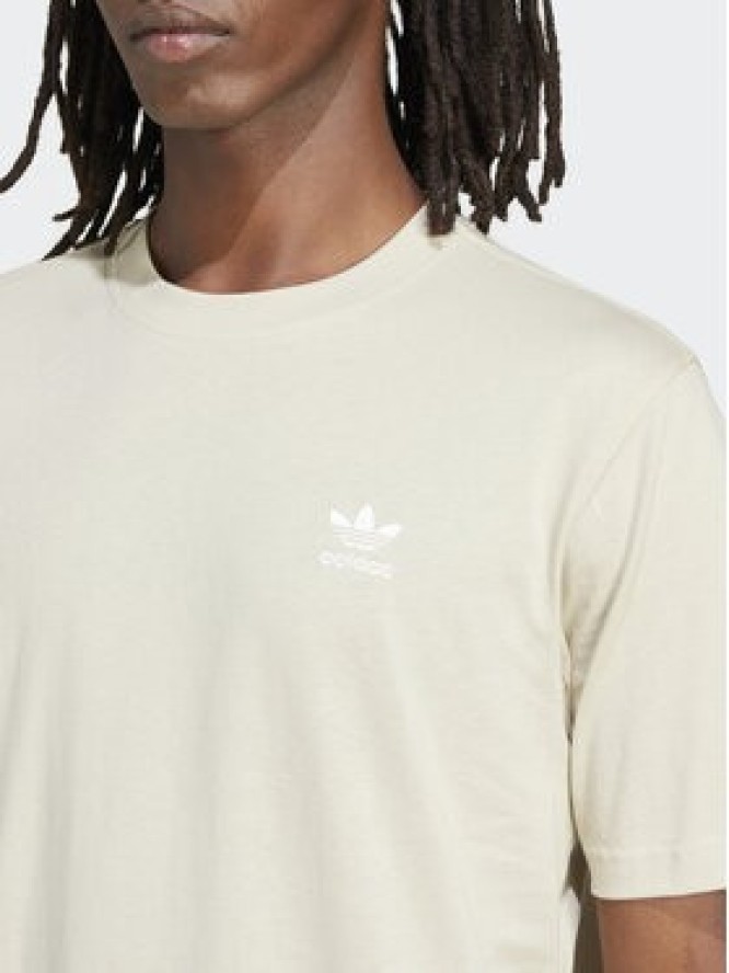 adidas T-Shirt Trefoil Essentials IR9689 Beżowy Regular Fit