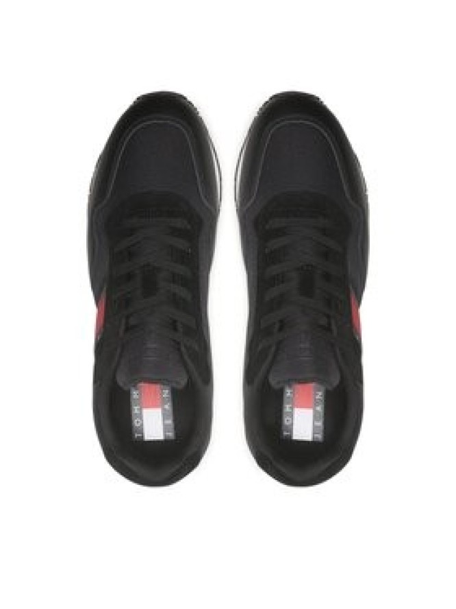Tommy Jeans Sneakersy Retro Leather Runner EM0EM01081 Czarny