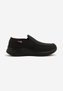 Czarne Buty Sportowe Wsuwane z Elastycznymi Gumkami Tellanil
