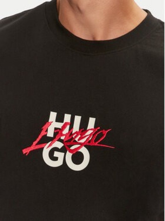 Hugo T-Shirt Dlongny 50521076 Czarny Relaxed Fit