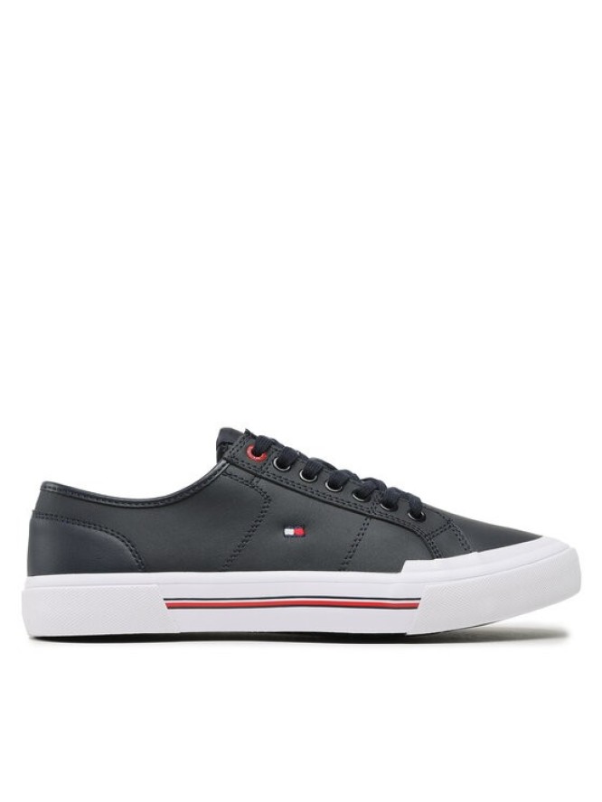 Tommy Hilfiger Tenisówki Core Corporate Vulc Leather FM0FM04561 Granatowy