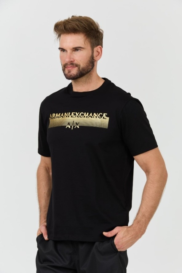 ARMANI EXCHANGE Czarny t-shirt Short-sleeved