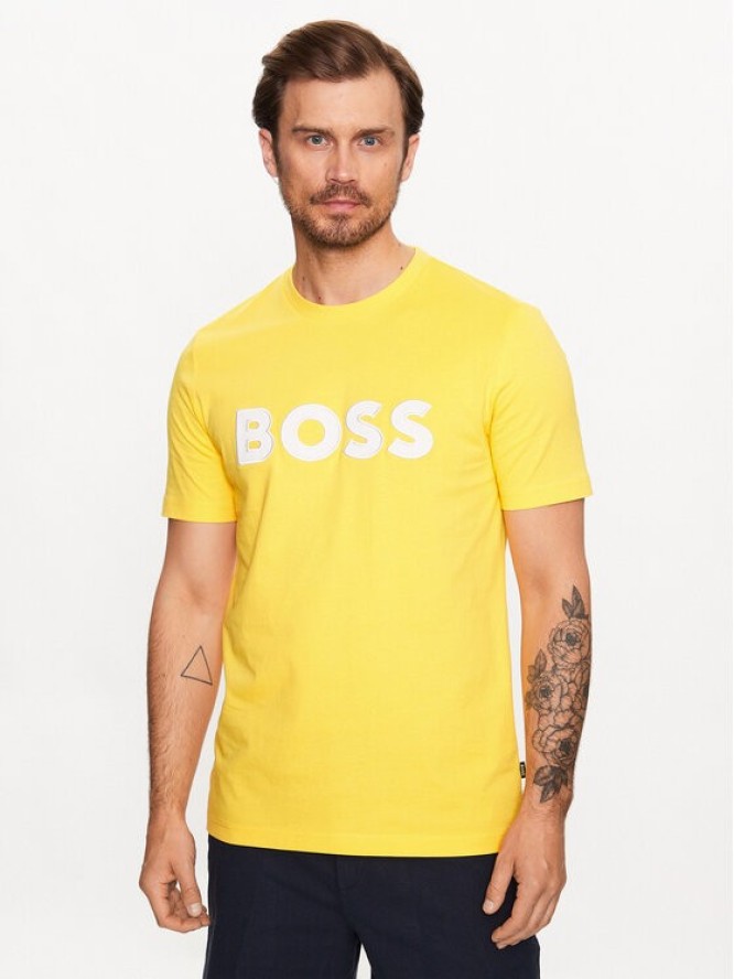 Boss T-Shirt 50486200 Żółty Regular Fit