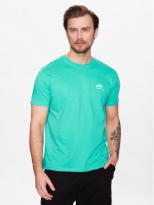 Alpha Industries T-Shirt Basic T Small Logo 188505 Zielony Regular Fit