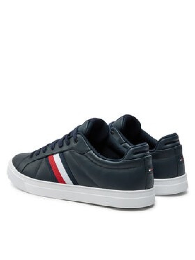 Tommy Hilfiger Sneakersy Icon Court Lth Stripes FM0FM05163 Granatowy