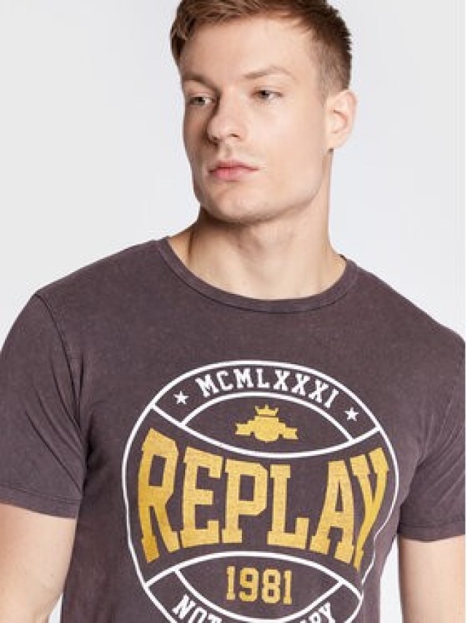 Replay T-Shirt M6292.000.22658LM Fioletowy Regular Fit