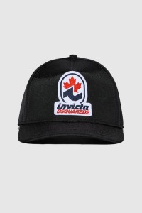 DSQUARED2 Czarna czapka z logo invicta