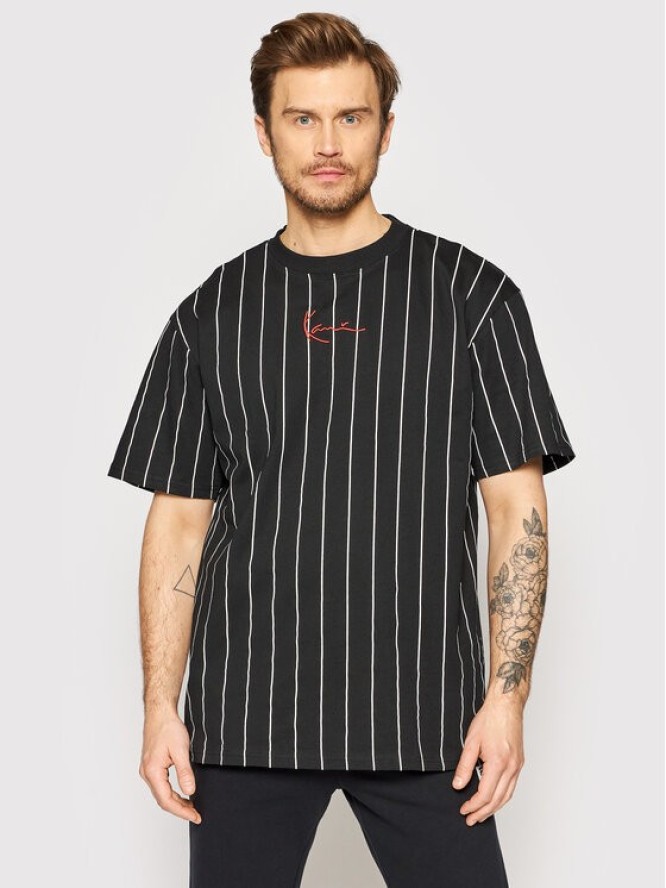 Karl Kani T-Shirt Signature Pinstripe 6030153 Czarny Regular Fit