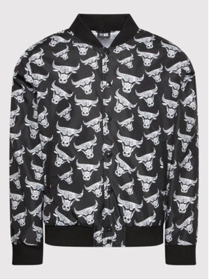 New Era Kurtka bomber Chicago Bulls All Over Logo 12893178 Czarny Regular Fit