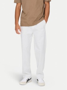 Only & Sons Spodnie materiałowe Sinus 22028267 Biały Loose Fit