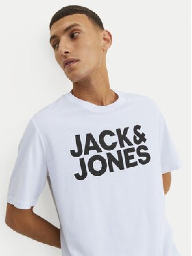 Jack&Jones T-Shirt Corp Logo 12151955 Biały Standard Fit