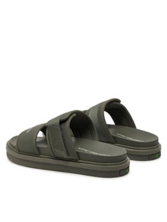 Calvin Klein Jeans Klapki Double Bar Sandal Wb In Br YM0YM00946 Zielony