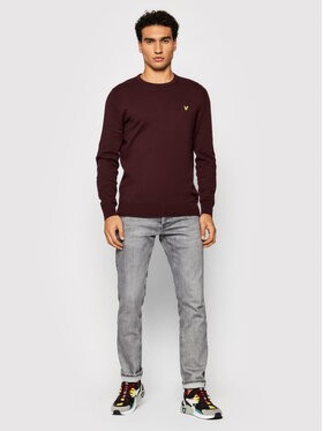 Lyle & Scott Sweter KN400VC Bordowy Regular Fit