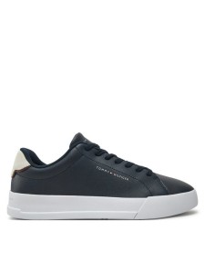 Tommy Hilfiger Sneakersy Th Court Lth Detail Ess FM0FM05367 Granatowy