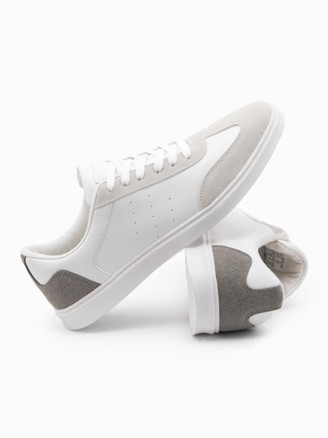 Casualowe męskie buty sneakersy OLDSCHOOL – białe V3 OM-FOCS-0104 - 45