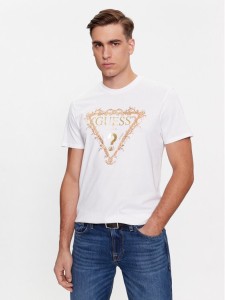 Guess T-Shirt M4RI62 K9RM1 Biały Slim Fit