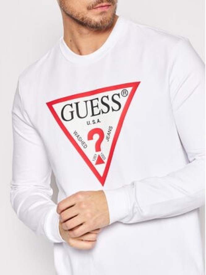 Guess Bluza Audley M2YQ37 K6ZS1 Biały Slim Fit