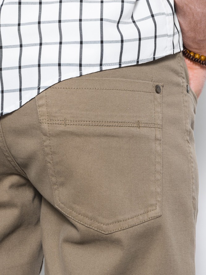 Spodnie męskie chinosy SLIM FIT - ciemnobeżowe V9 P1059 - XL