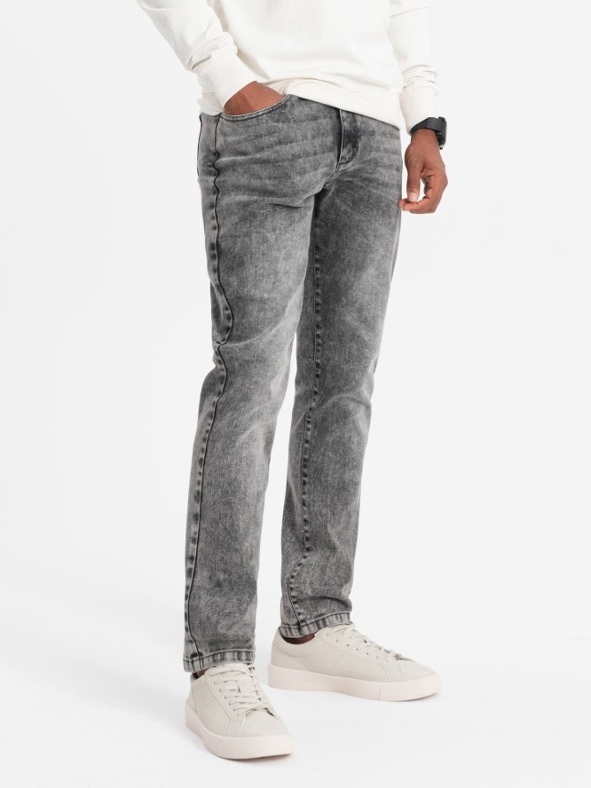 Spodnie męskie jeansowe STRAIGHT LEG - szare V4 OM-PADP-0133 - XXL