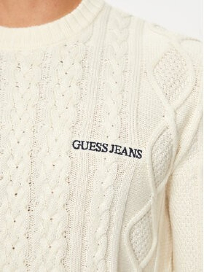 Guess Sweter M4BR34 Z3HN2 Écru Regular Fit